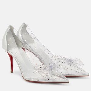 CHRISTIAN LOUBOUTIN Jelly 80 crystal embellished PVC pumps Size 39 NEW